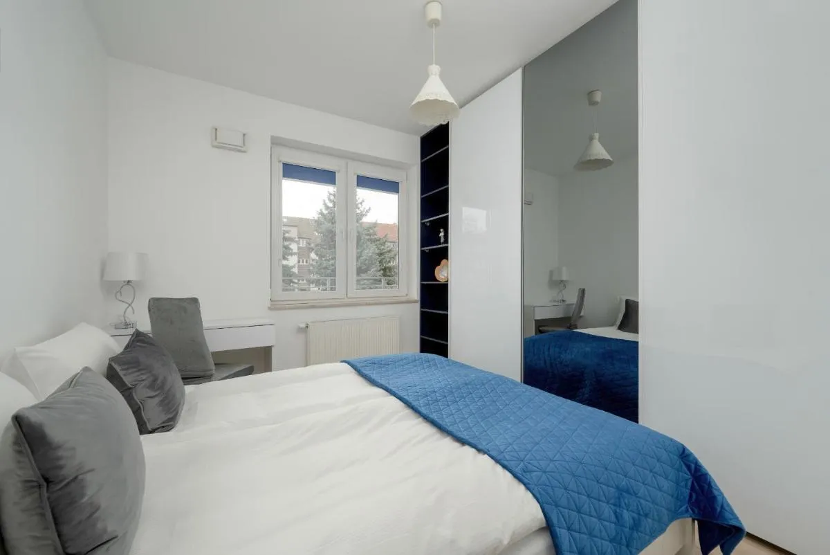Image 1 of Klimasa White&Blue Apartment with Balcony in Wrocław by Noclegi Renters